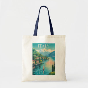 Tote Bag Illustration de la côte d'Amalfi en Italie Art de 