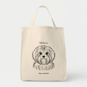 Tote Bag Illustration de la ligne noire du portrait maltais