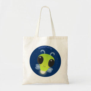 Tote Bag Illustration de la luciole vert mou