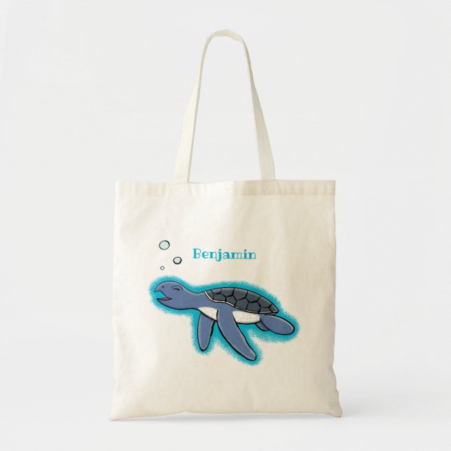 Tote Bag Illustration de la petite tortue de mer (Devant)