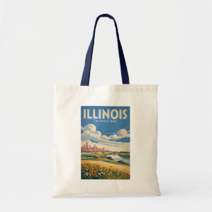 Tote Bag Illustration de la skyline de Chicago dans l'Illin