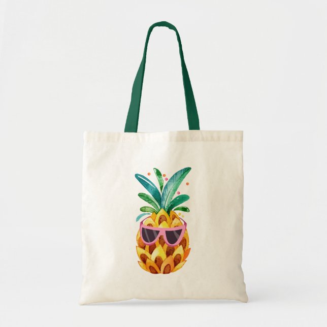 Tote Bag Illustration de l'ananas aquarelle (Devant)