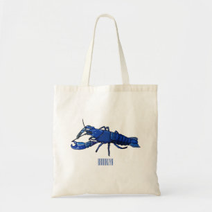 Tote Bag Illustration de l'écrevisse marron bleu