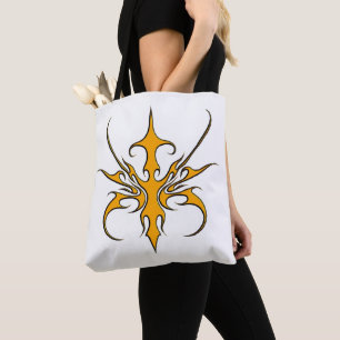 Tote Bag Illustration de ligne tribale orange féroce