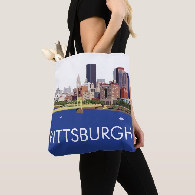 Tote Bag Illustration de l'ordinateur Cool Pittsburgh Skyli (De près)