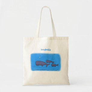 Tote Bag Illustration de mignonne migratrice de baleines à