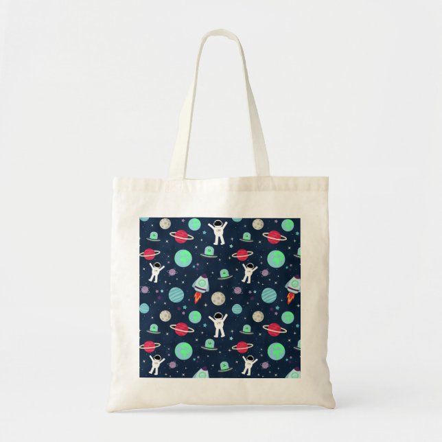 Tote Bag Illustration de motif spatial (Devant)