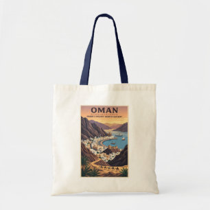 Tote Bag Illustration de paysage d'Oman Art de voyage vinta