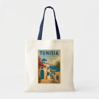 Illustration de paysage tunisien Art de voyage vin