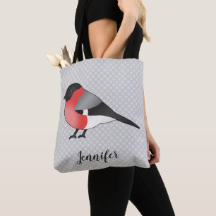 Tote Bag Illustration de Pinson des Ardennes eurasien & nom