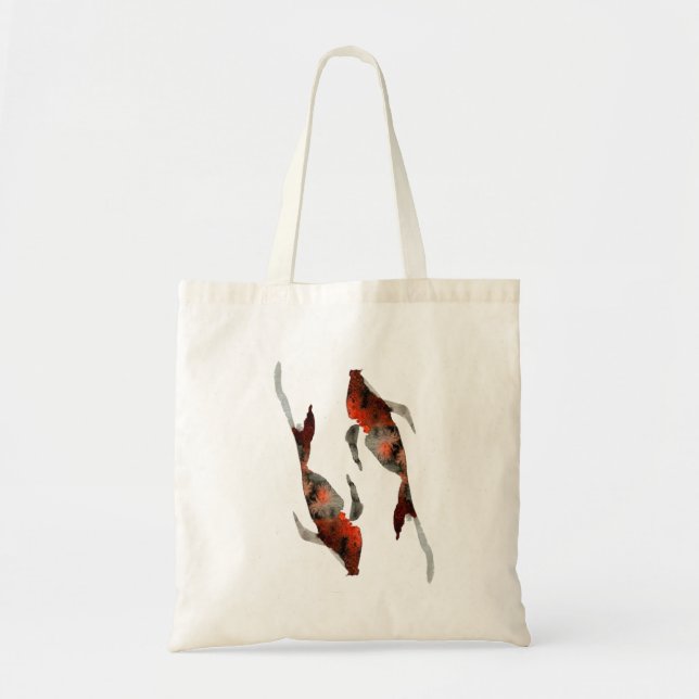 Tote Bag Illustration de poisson koi aquarelle (Devant)