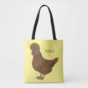 Tote Bag Illustration de poulet à la polis chamois