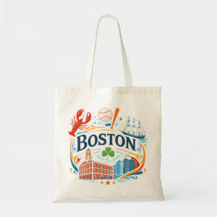 Tote Bag Illustration de voyage côtier de Boston