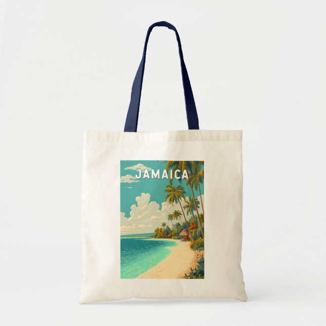 Tote Bag Illustration de voyage d'art vintage de Jamaïque (Devant)