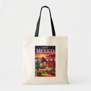 Tote Bag Illustration de voyage de la culture mexicaine vin