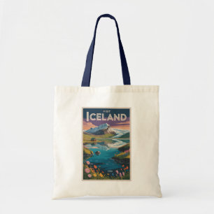 Tote Bag Illustration de voyage picturale en Islande Art vi