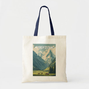 Tote Bag Illustration de voyage vintage au Kirghizistan
