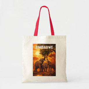 Tote Bag Illustration de voyage vintage sur le Zimbabwe