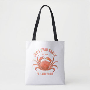 Tote Bag Illustration des aquarelles de crabe Texte personn