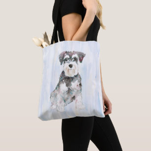 Tote Bag Illustration des aquarelles Schnauzer miniatures