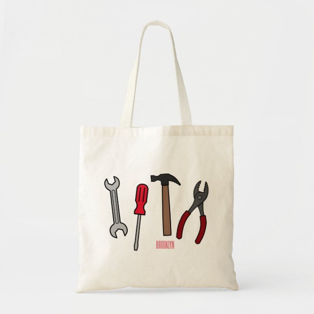Tote Bag Illustration des outils de menuiserie (Devant)