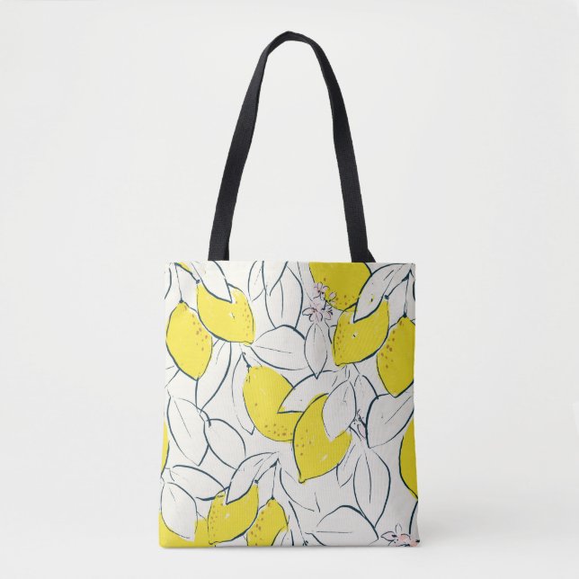 Tote Bag Illustration dessinée à la main d'agrumes de citro (Devant)