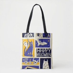 Tote Bag Illustration d'Halloween du livre de bande dessiné