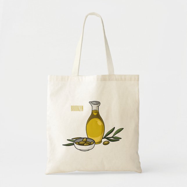 Tote Bag Illustration d'huile d'olive (Devant)