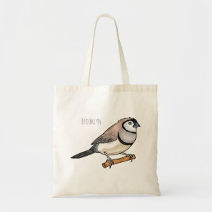 Tote Bag Illustration d'oiseau à deux barreaux