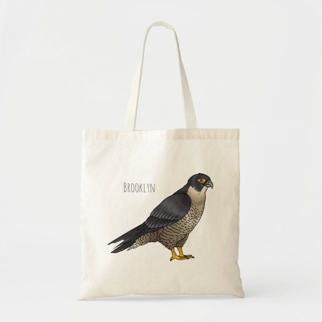 Tote Bag Illustration d'oiseau de faucon pèlerin (Devant)