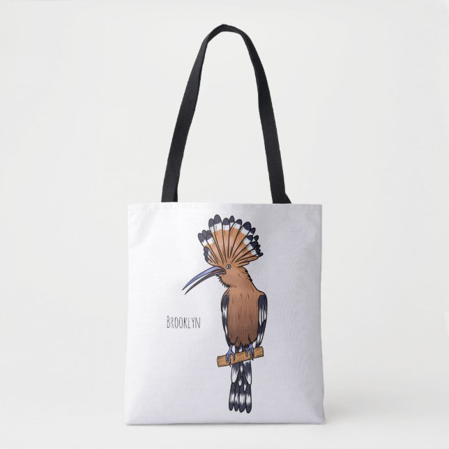 Tote Bag Illustration d'oiseau huppé d'Eurasie (Devant)