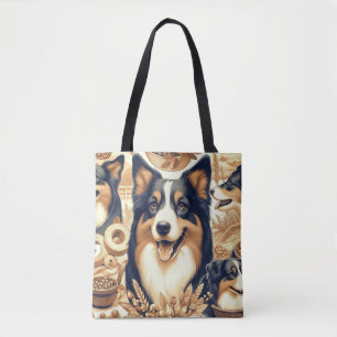 Tote Bag Illustration du berger australien rétro