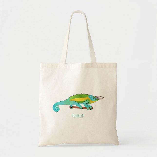 Tote Bag Illustration du caméléon de Jackson (Devant)