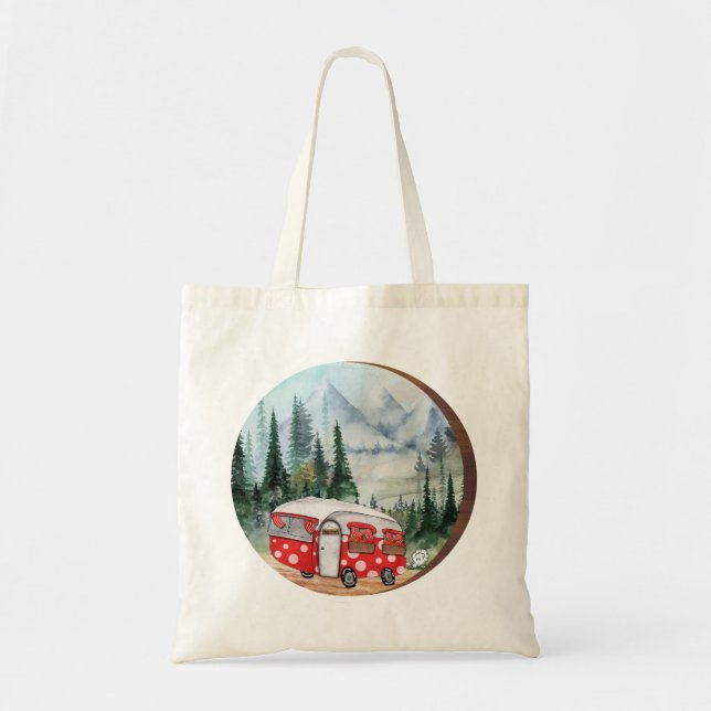 Tote Bag Illustration du camping Mountain Adventure (Devant)