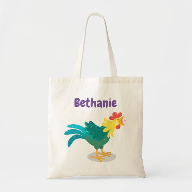 Tote Bag Illustration du coq à ailettes (Devant)