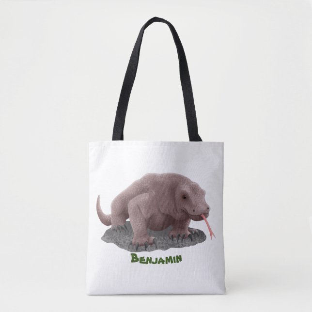 Tote Bag Illustration du dragon de Komodo (Devant)