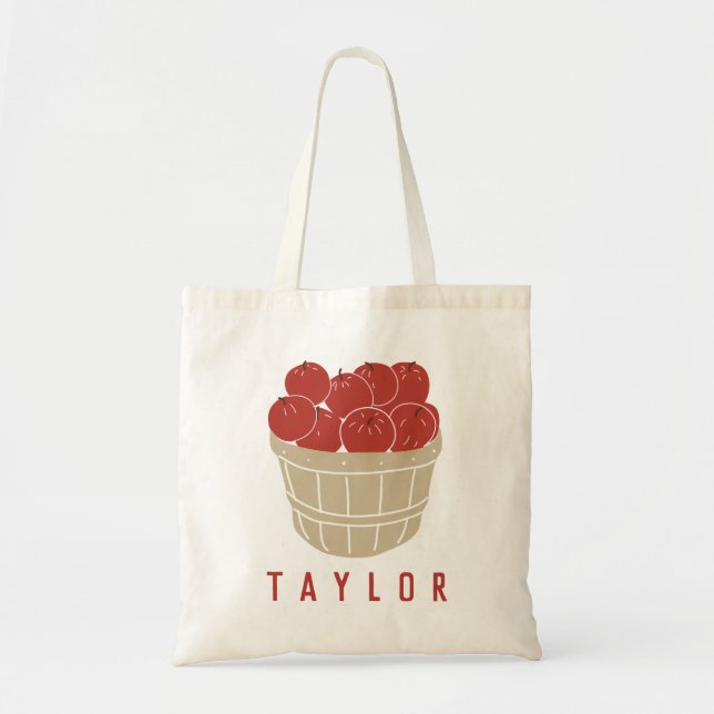 Tote Bag Illustration du panier de pommes de Bushel (Devant)