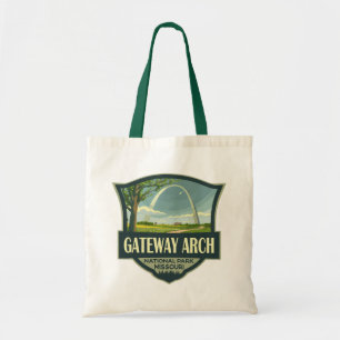 Tote Bag Illustration du parc national Gateway Arch Art rét