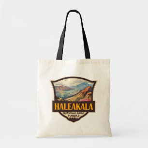 Tote Bag Illustration du parc national Haleakala Badge rétr