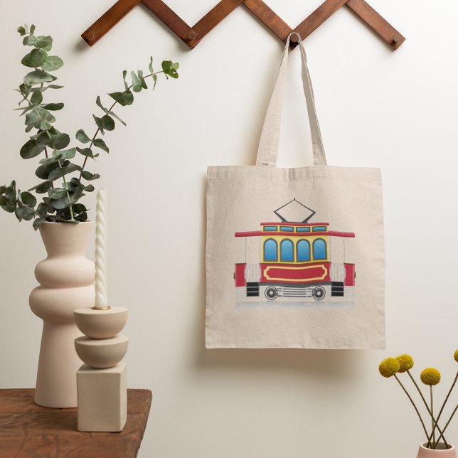 Tote Bag Illustration du tramway rétro (Créateur téléchargé)