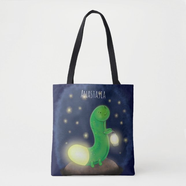 Tote Bag Illustration du ver vert mou (Devant)