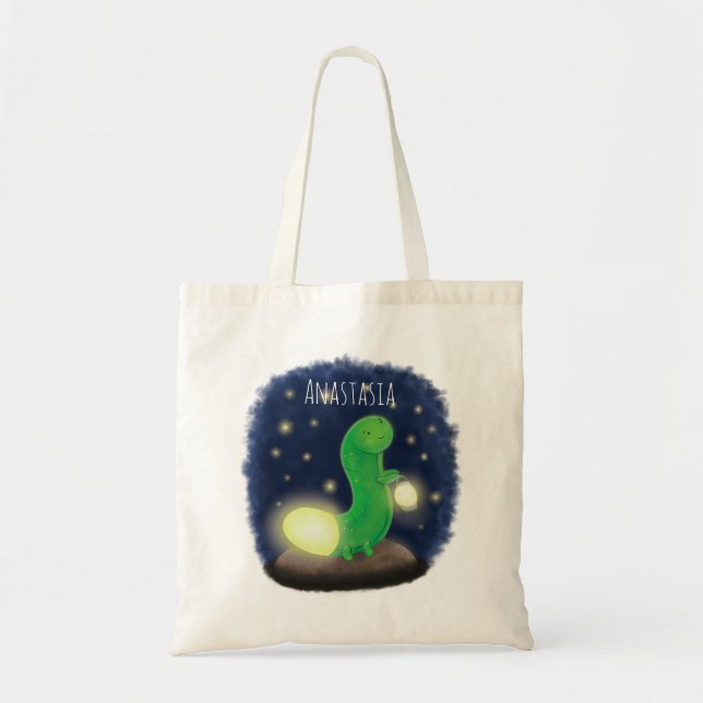Tote Bag Illustration du ver vert mou (Devant)