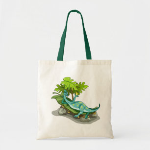 Tote Bag Illustration D'Un Bain De Soleil Iguanodon.