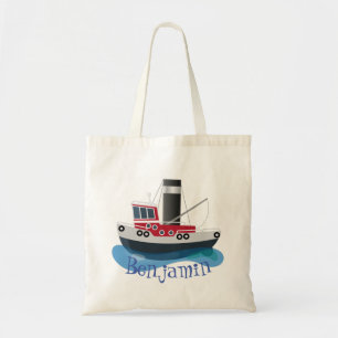 Tote Bag Illustration d'un bateau à chalutier mignon