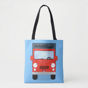 Tote Bag Illustration d'un camion kawaii rouge mou