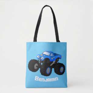 Tote Bag Illustration d'un camion monstre bleu mou