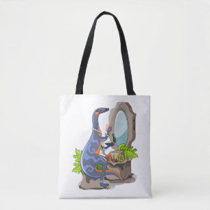 Tote Bag Illustration D'Un Iguanodon Mettant Sur Le Maquill