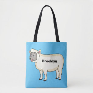 Tote Bag Illustration d'un mouton joyeux