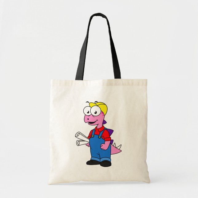 Tote Bag Illustration D'Un Ouvrier De Construction De Stego (Devant)