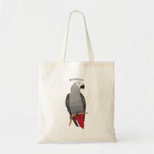 Tote Bag Illustration d'un perroquet gris en Afrique